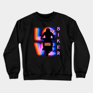 BIKER AND BEST RAINBOW CAT MOM MOTORCYCLE RIDER Crewneck Sweatshirt